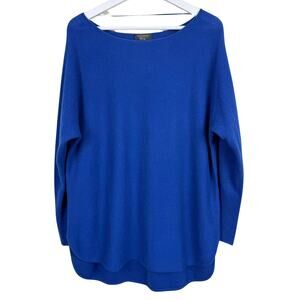 Charter Club Luxury Cashmere Blue Long Sleeve Top Pullover Women's L